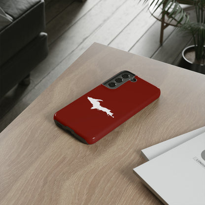 Michigan Upper Peninsula Tough Phone Case (Traverse Cherry Red w/ UP Outline) | Samsung & Pixel Android