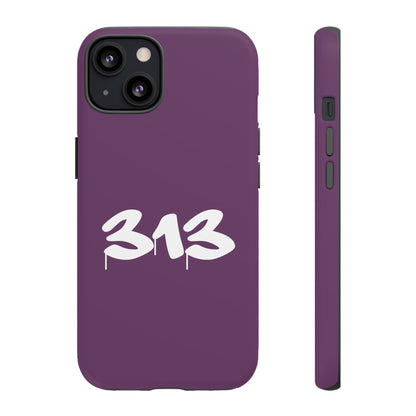 Detroit '313' Tough Phone Case (Plum Tag Font) | Apple iPhone