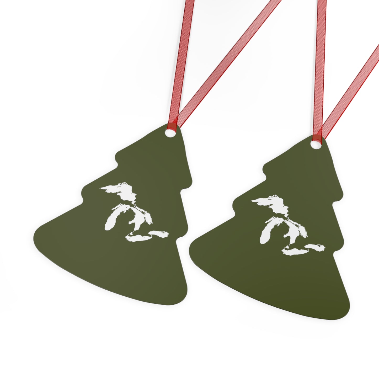 Great Lakes Christmas Ornament | Metal - Army Green