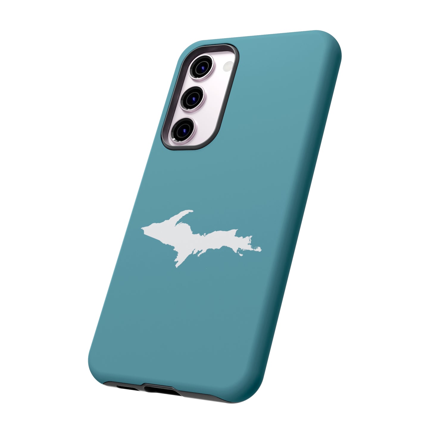 Michigan Upper Peninsula Tough Phone Case (Huron Blue w/ UP Outline) | Samsung & Pixel Android