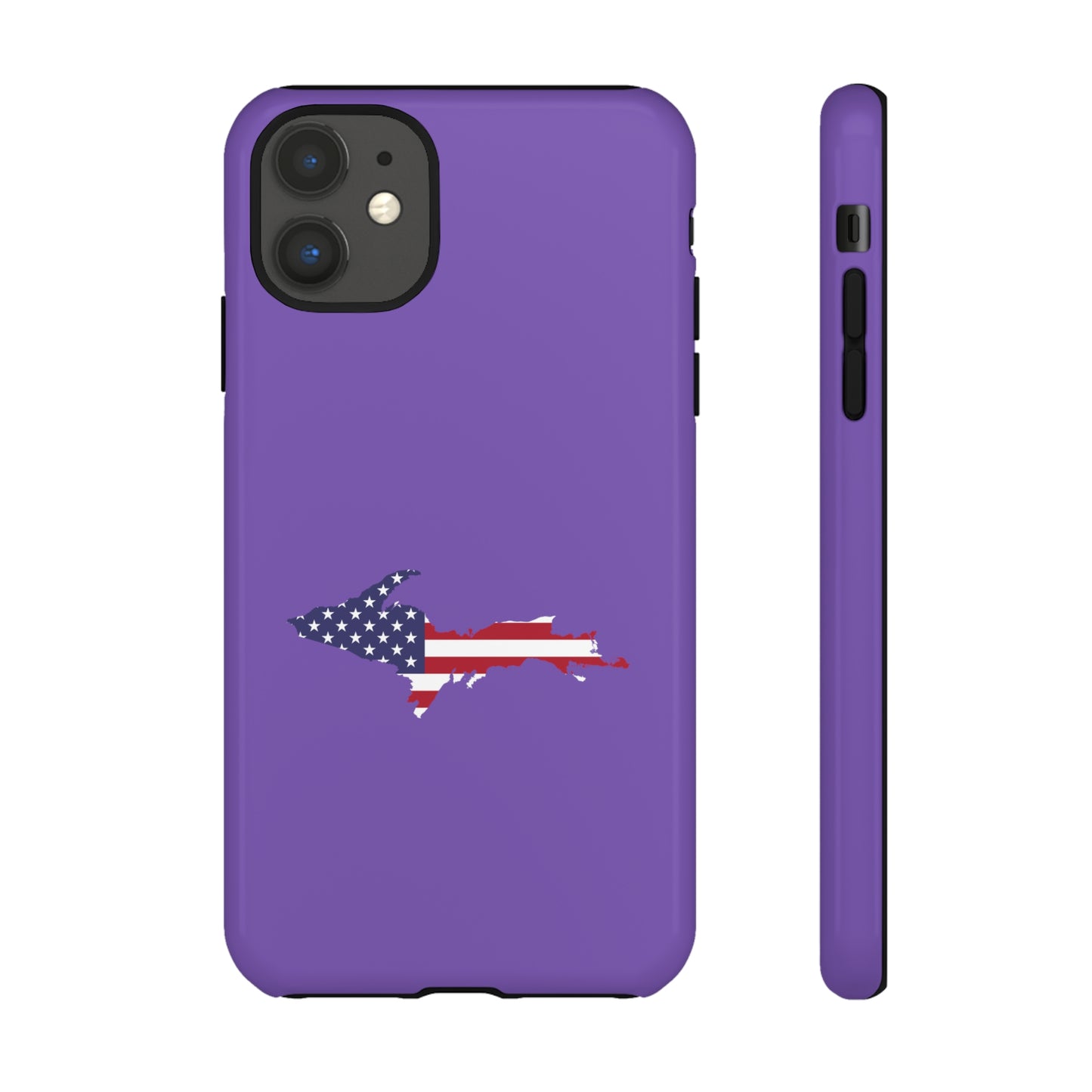 Michigan Upper Peninsula Tough Phone Case (Lake Iris w/ UP USA Flag Outline) | Apple iPhone