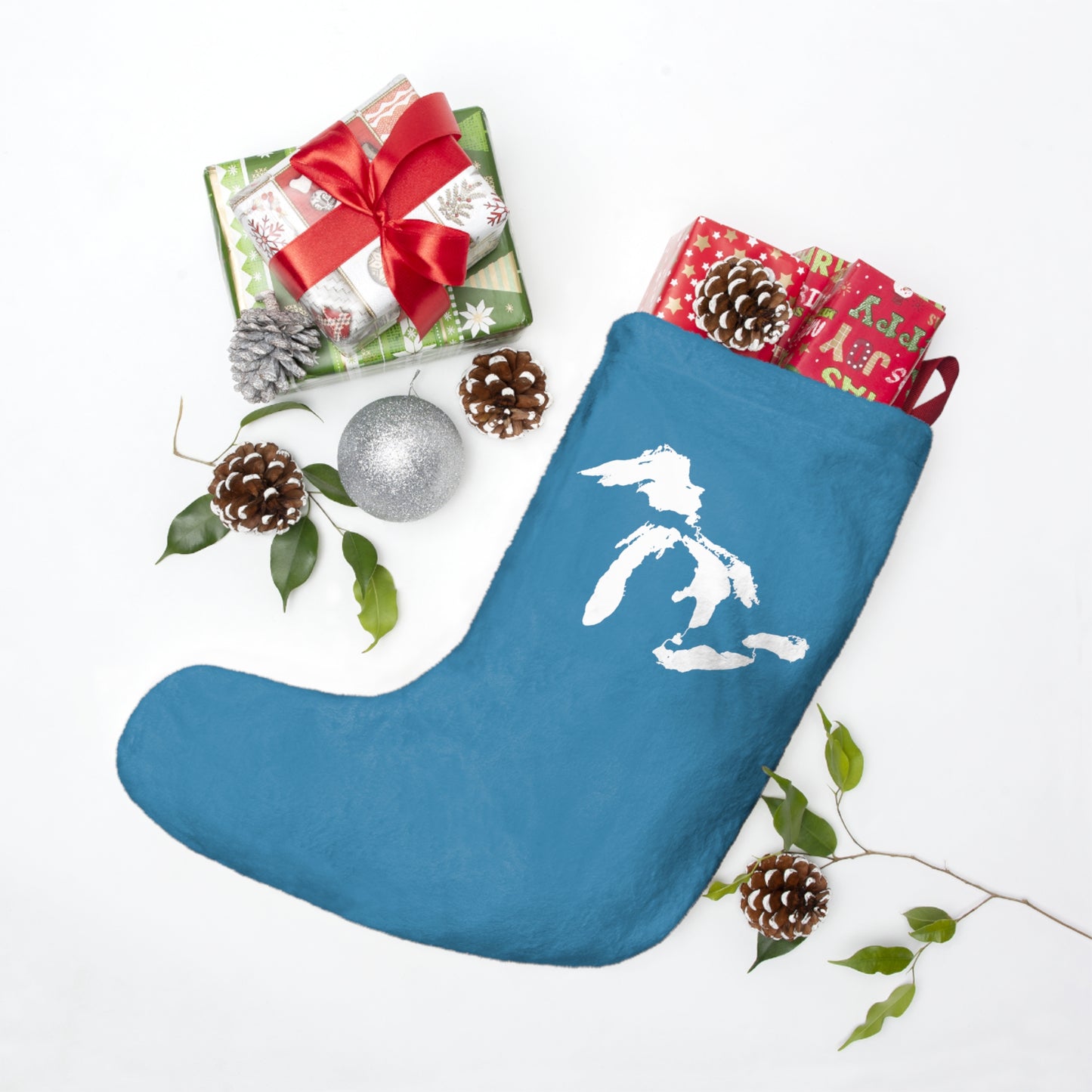 Great Lakes Christmas Stocking | Lake Michigan Blue