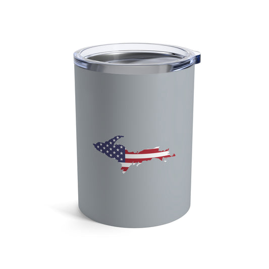 Michigan Upper Peninsula Tumbler (w/ UP USA Flag) | Silver - 10oz