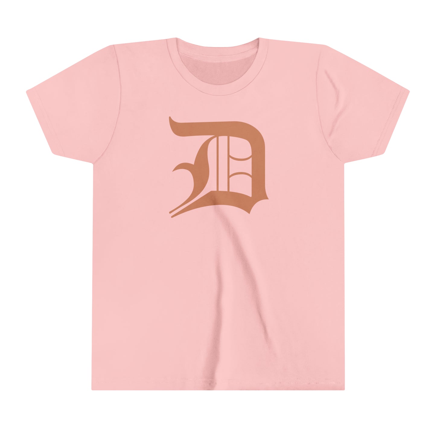 Detroit 'Old English D' T-Shirt (Copper Color) | Youth Short Sleeve