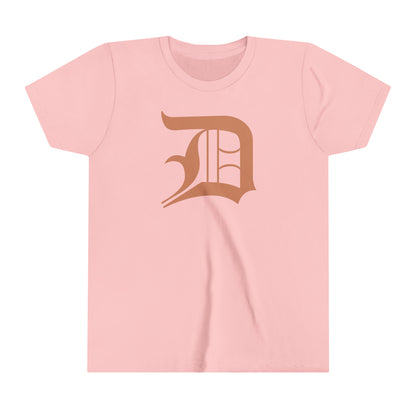 Detroit 'Old English D' T-Shirt (Copper Color) | Youth Short Sleeve