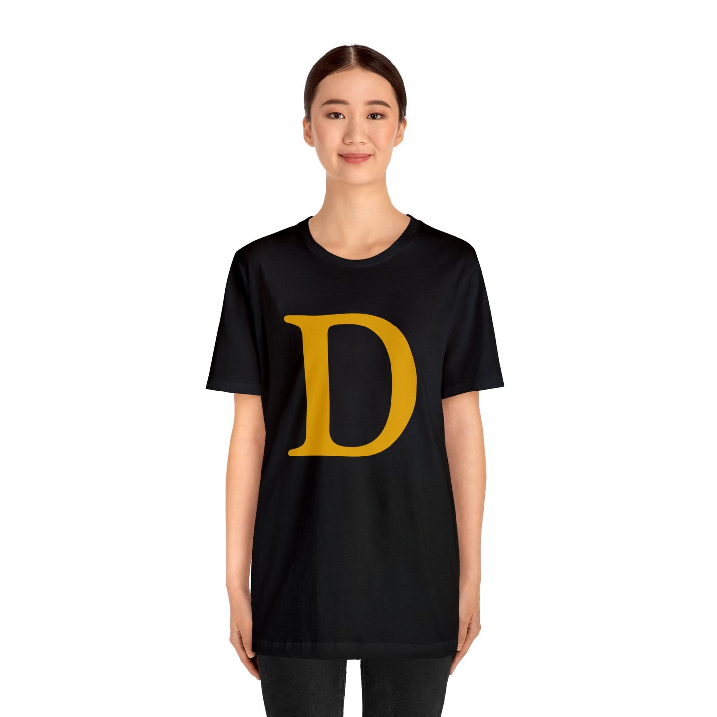 Detroit 'Old French D' T-Shirt (Gold Full Body Outline) | Unisex Standard Fit