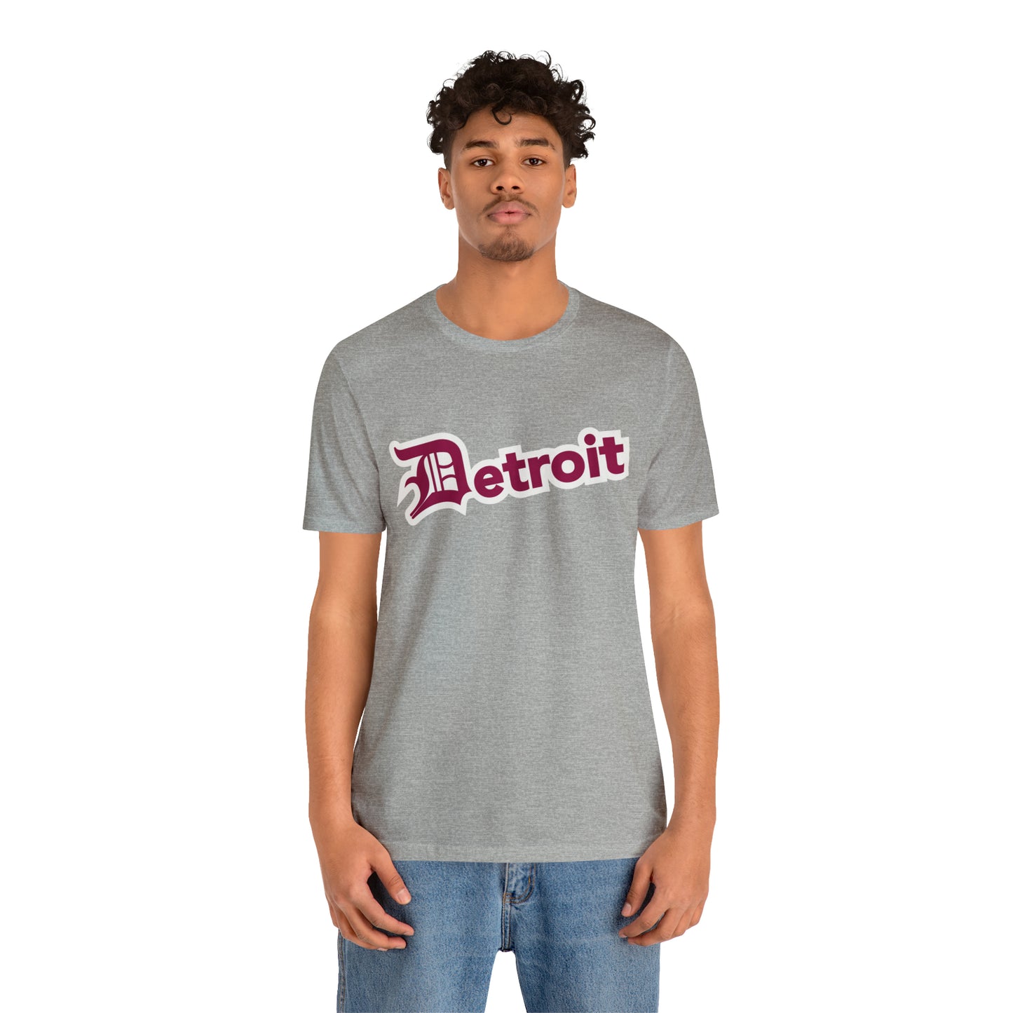 'Detroit' T-Shirt (Ruby Red w/ Old English 'D') | Unisex Standard