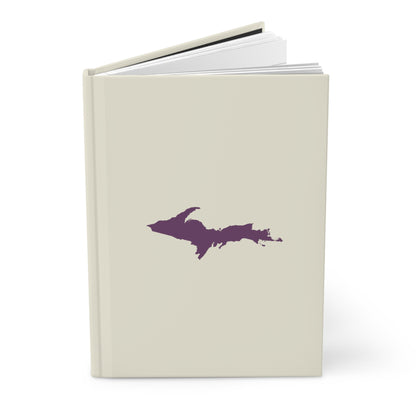 Michigan Upper Peninsula Hardcover Journal (Ivory w/ Plum Outline) | Ruled - 150pgs