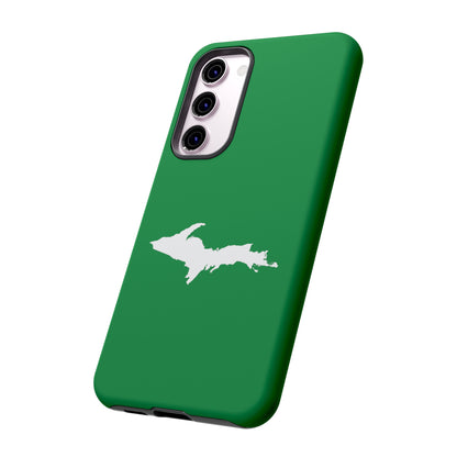 Michigan Upper Peninsula Tough Phone Case (Mackinac Bridge Green w/ UP Outline) | Samsung & Pixel Android