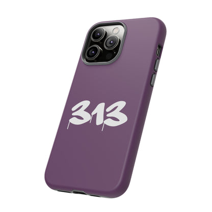 Detroit '313' Tough Phone Case (Plum Tag Font) | Apple iPhone