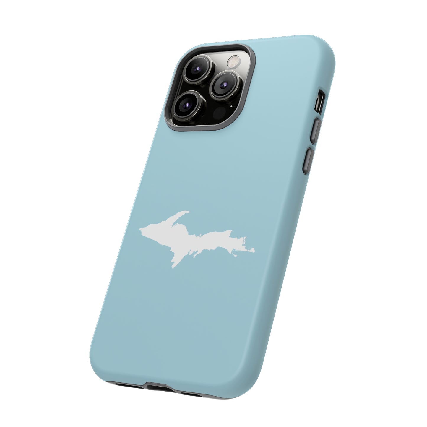 Michigan Upper Peninsula Tough Phone Case ('58 Caddie Blue w/ UP Outline) | Apple iPhone