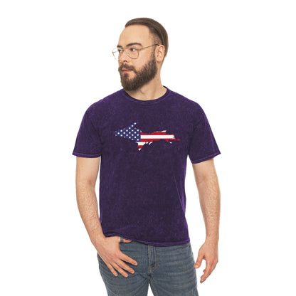 Michigan Upper Peninsula T-Shirt (w/ UP USA Flag Outline) | Unisex Mineral Wash