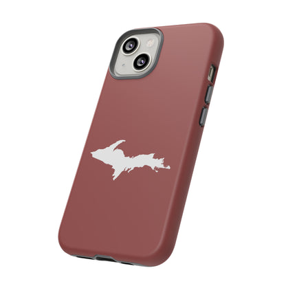 Michigan Upper Peninsula Tough Phone Case (Ore Dock Red w/ UP Outline) | Apple iPhone