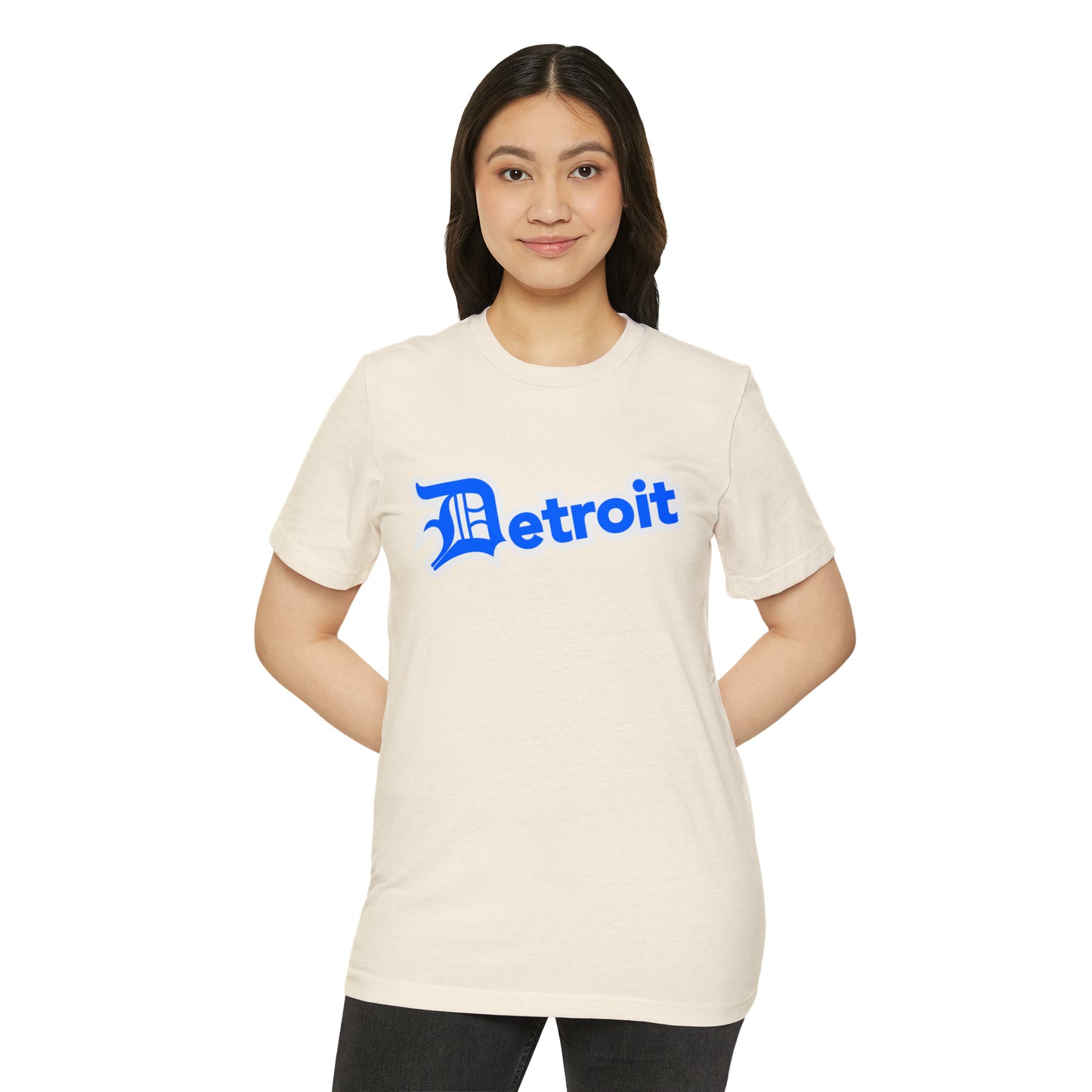 Detroit' T-Shirt (Motor Town Blue Old English 'D') | Unisex Recycled Organic