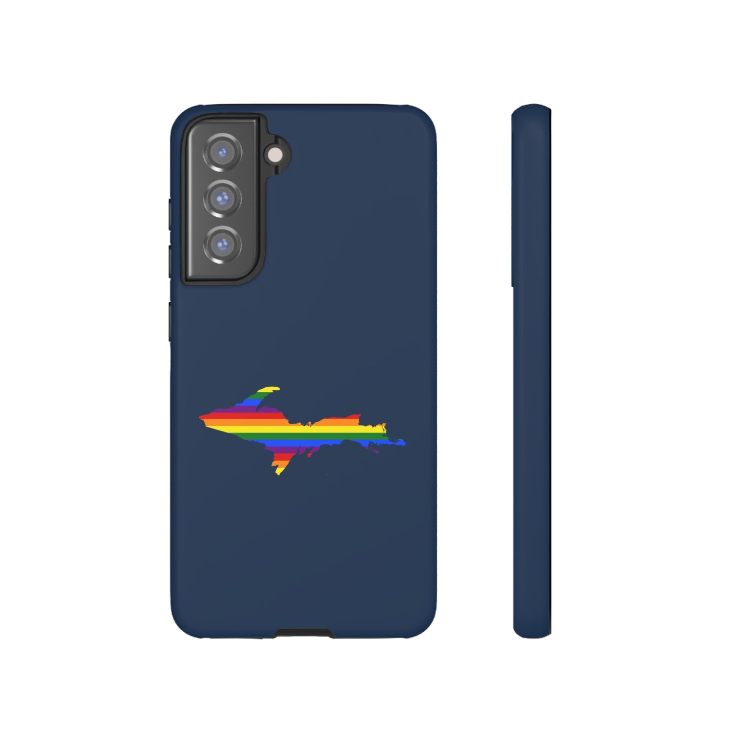 Michigan Upper Peninsula Tough Phone Case (Navy w/ UP Pride Flag Outline) | Samsung & Pixel Android