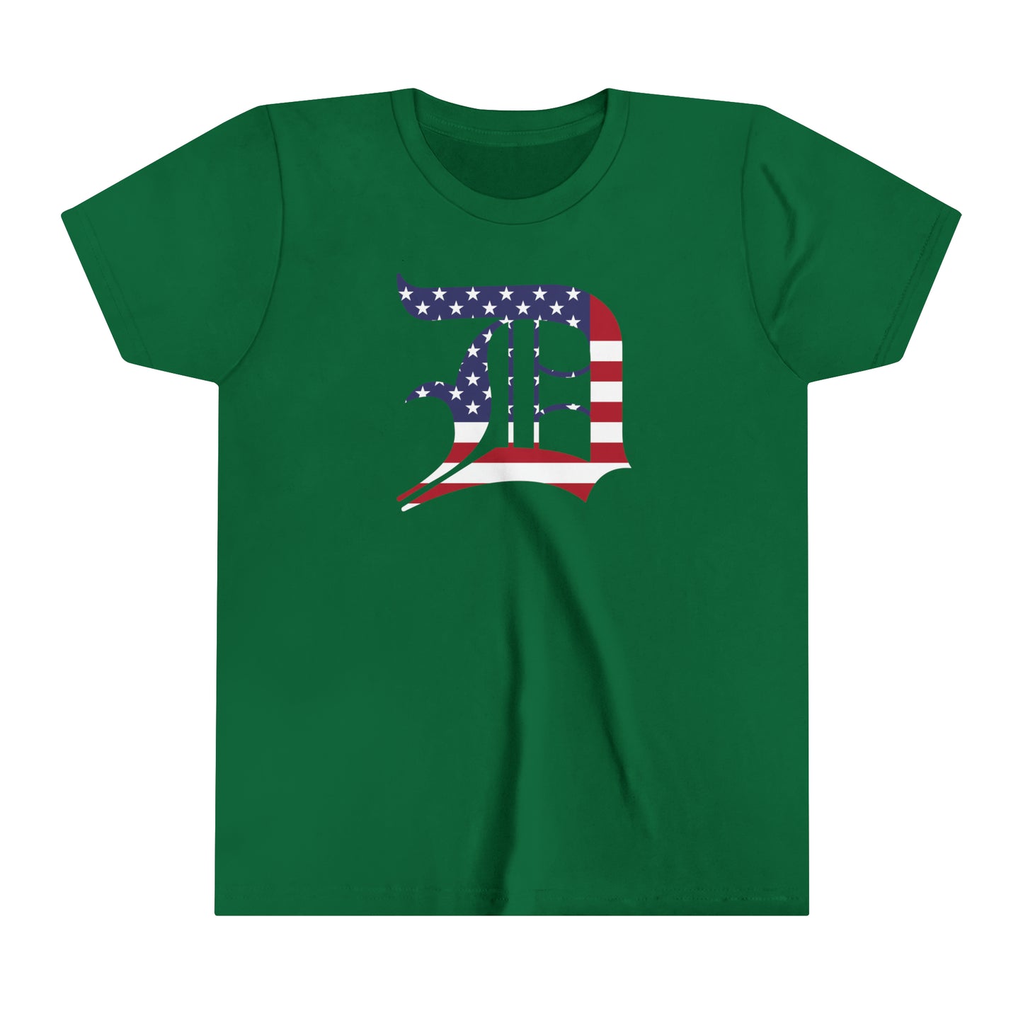 Detroit 'Old English D' T-Shirt (Patriotic Edition) | Youth Short Sleeve