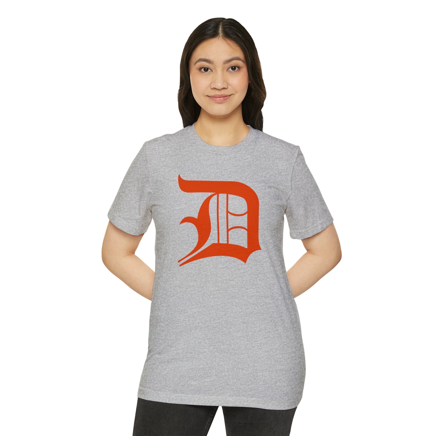 Detroit 'Old English D' T-Shirt (Maple Leaf Orange) | Unisex Recycled Organic