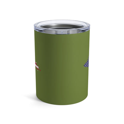 Michigan Upper Peninsula Tumbler (w/ UP USA Flag) | Olive Green - 10oz