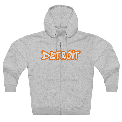 'Detroit' Hoodie (Orange Tag Font) | Unisex Full Zip