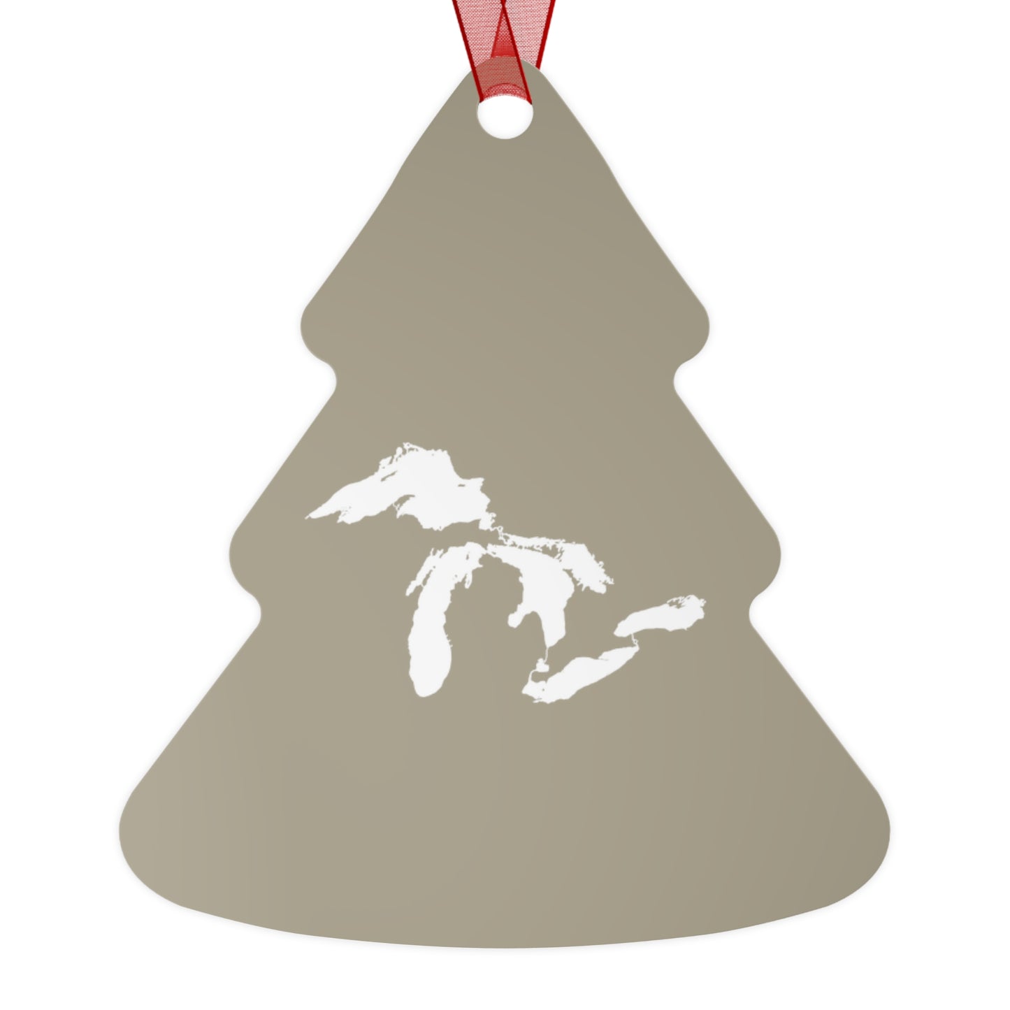 Great Lakes Christmas Ornament | Metal - Petoskey Beige