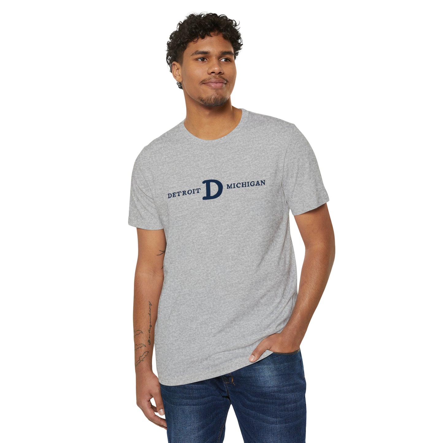 'Detroit Michigan' T-Shirt (w/ 'Old French D') | Unisex Recycled Organic