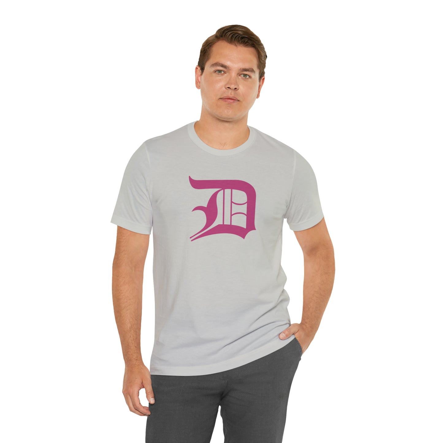 Detroit 'Old English D' T-Shirt (Apple Blossom Pink) | Unisex Standard