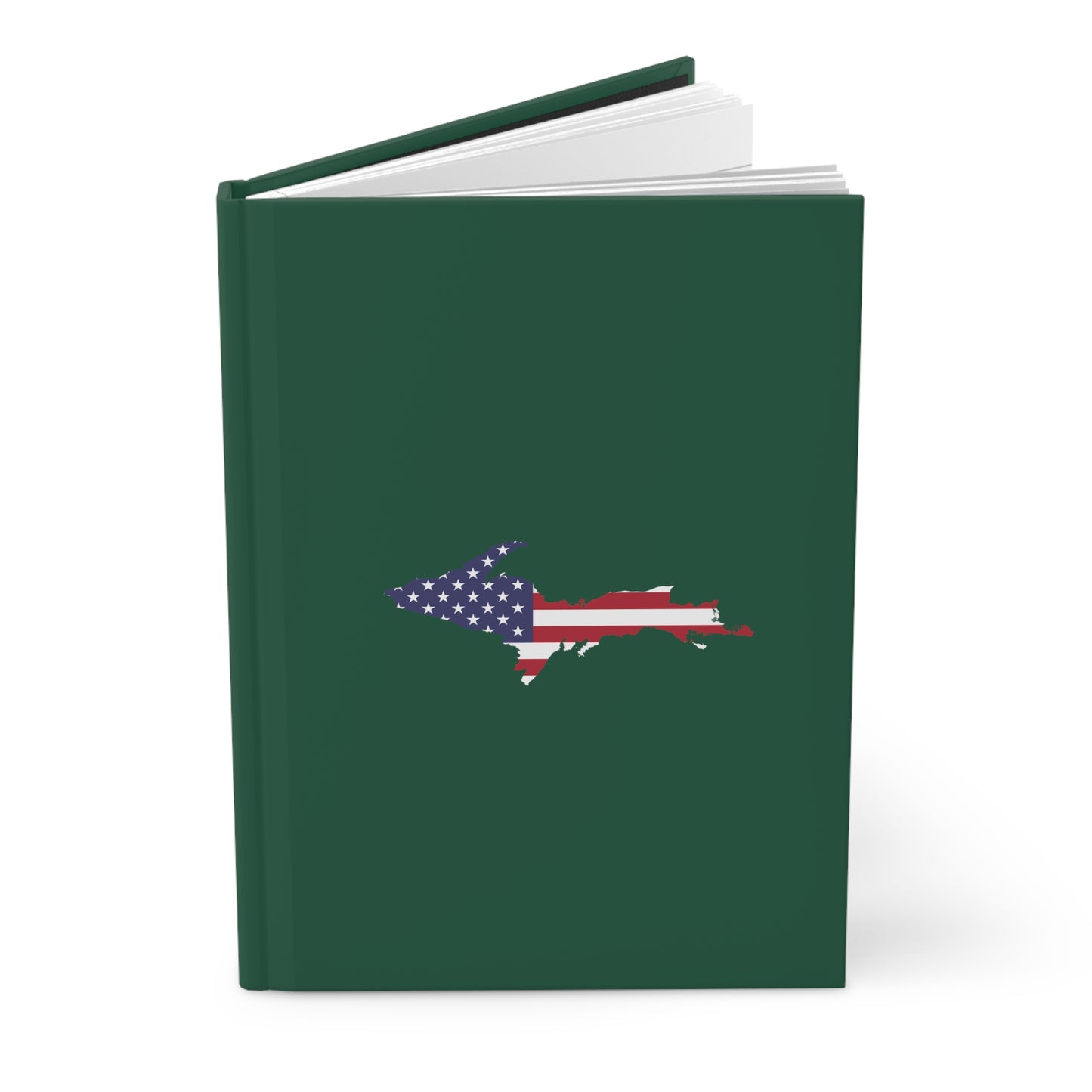 Michigan Upper Peninsula Hardcover Journal (w/ UP USA Flag) | Ruled - Superior Green