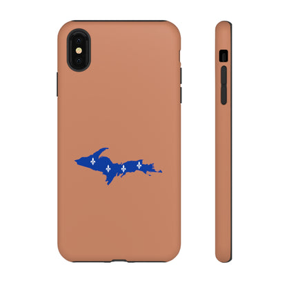 Michigan Upper Peninsula Tough Phone Case (Copper Color w/ UP Quebec Flag Outline) | Apple iPhone