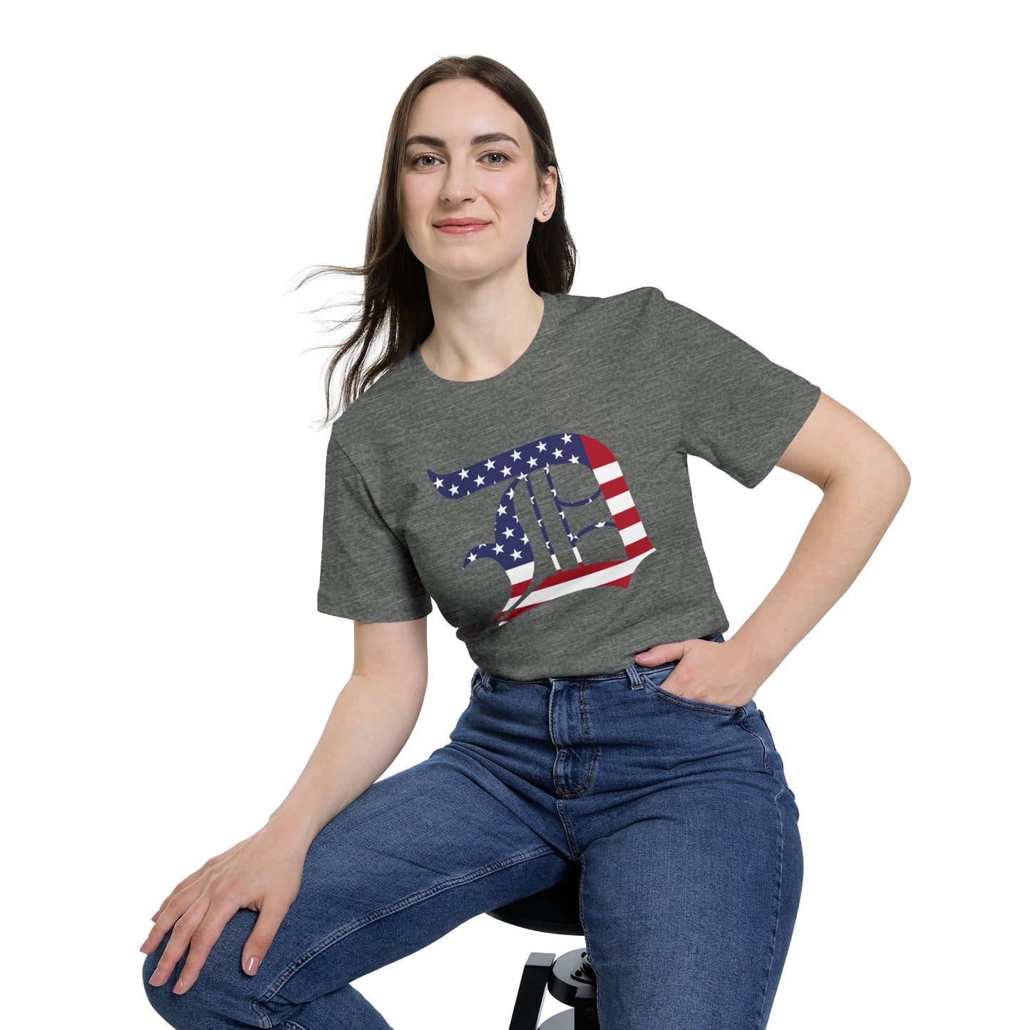 Detroit 'Old English D' T-Shirt (Patriotic Edition) | Made in USA