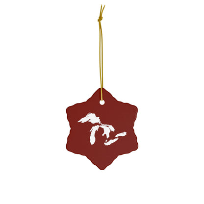 Great Lakes Christmas Ornament (Cherryland Red) | Ceramic - 4 Shapes