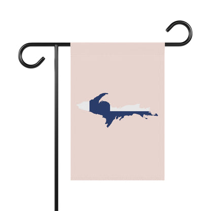 Michigan Upper Peninsula Home & Garden Flag (w/ UP Finland Flag) | Champagne Pink