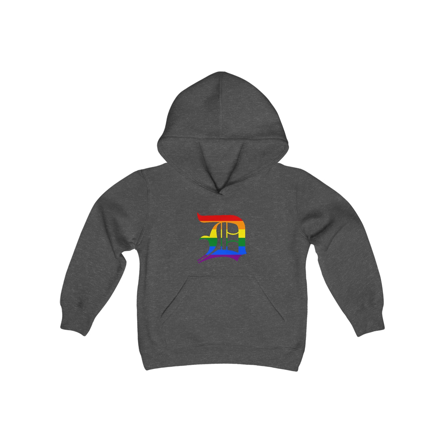 Detroit 'Old English D' Hoodie (Rainbow Pride Edition) | Unisex Youth