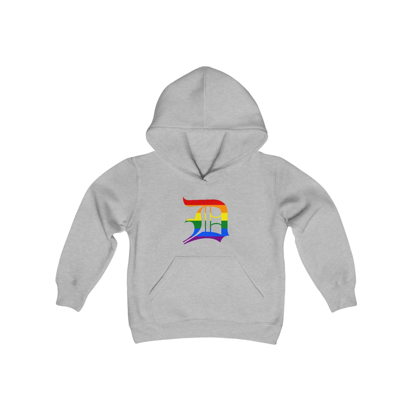 Detroit 'Old English D' Hoodie (Rainbow Pride Edition) | Unisex Youth