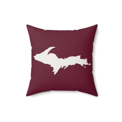 Michigan Upper Peninsula Accent Pillow (w/ UP Outline) | Old Mission Burgundy