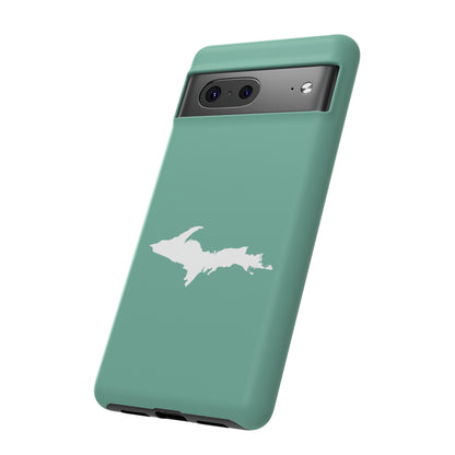 Michigan Upper Peninsula Tough Phone Case ('64 Metallic Mint Green w/ UP Outline) | Samsung & Pixel Android