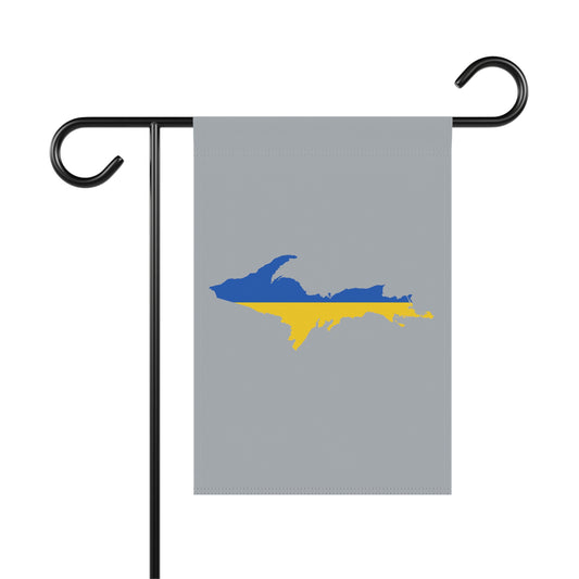 Michigan Upper Peninsula Home & Garden Flag (w/ UP Ukraine Flag) | Silver