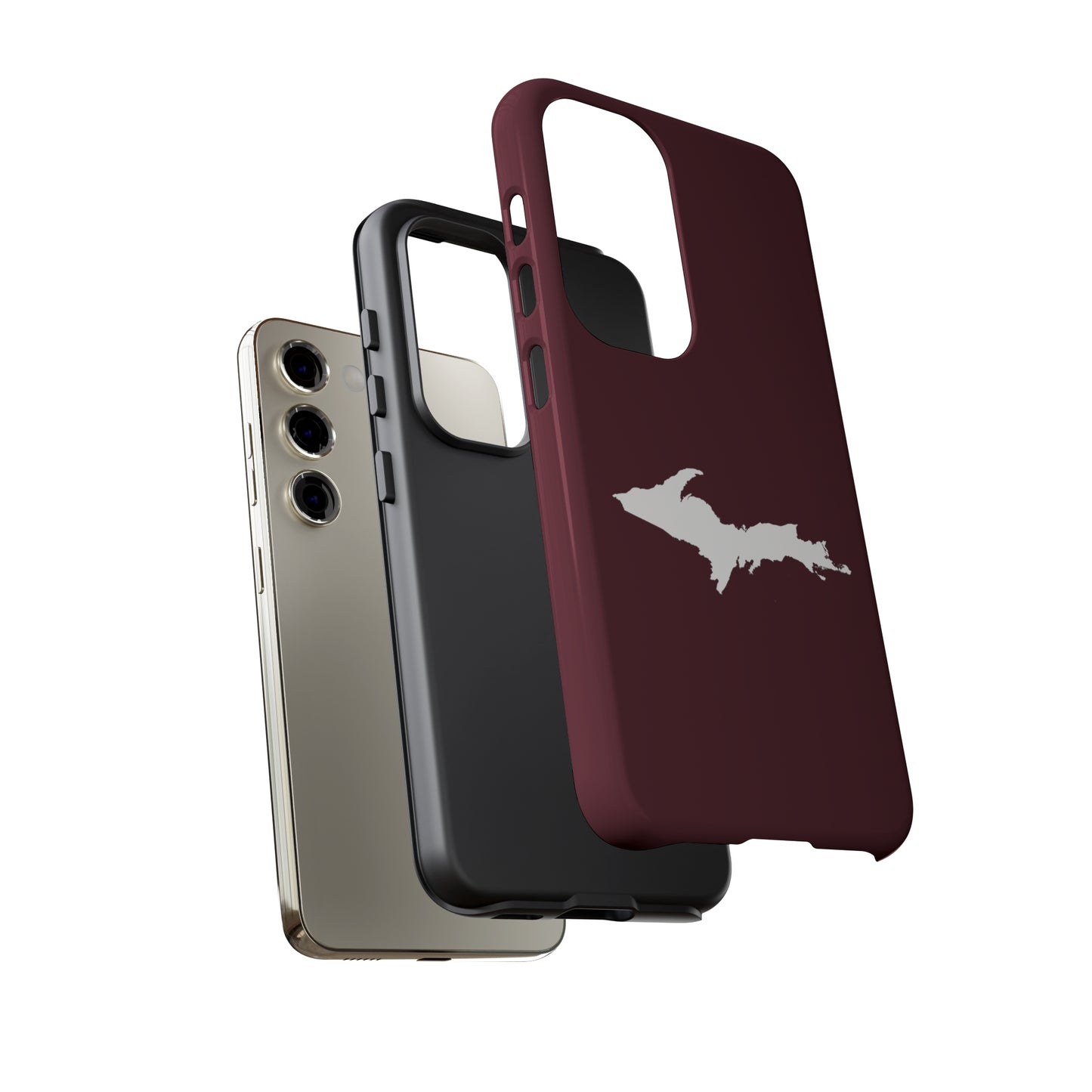 Michigan Upper Peninsula Tough Phone Case (Pinot Red w/ UP Outline) | Samsung & Pixel Android