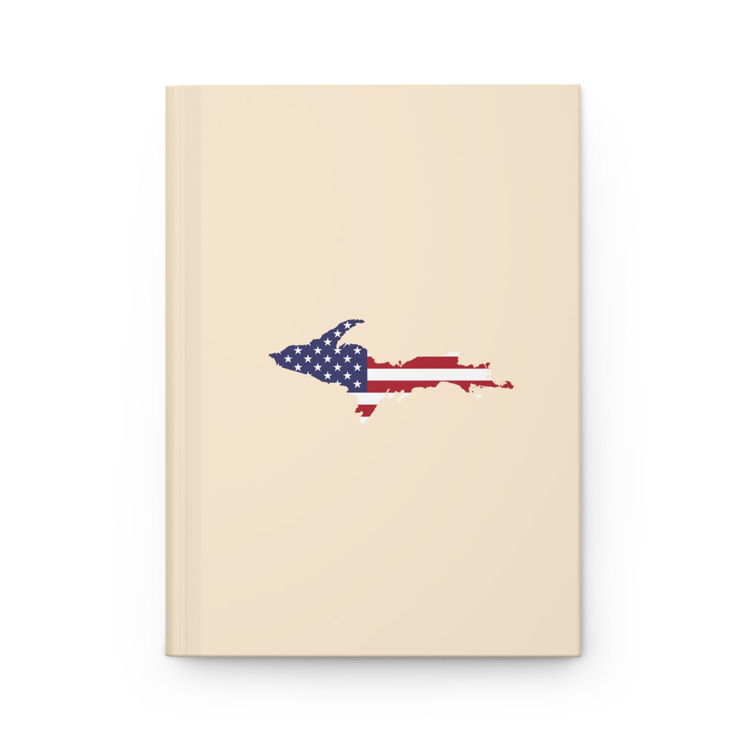 Michigan Upper Peninsula Hardcover Journal (w/ UP USA Flag) | Ruled - Champagne White