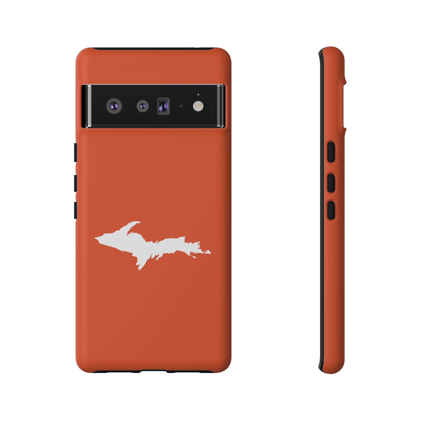 Michigan Upper Peninsula Tough Phone Case (Maple Leaf Orange w/ UP Outline) | Samsung & Pixel Android