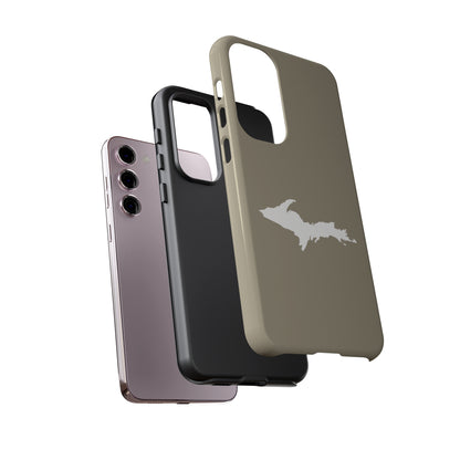 Michigan Upper Peninsula Tough Phone Case (Petoskey Stone Beige w/ UP Outline) | Samsung & Pixel Android