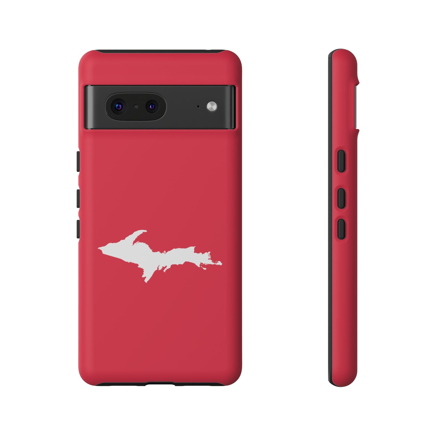 Michigan Upper Peninsula Tough Phone Case (Lighthouse Red w/ UP Outline) | Samsung & Pixel Android