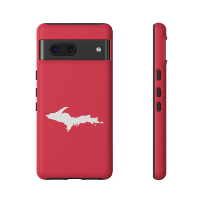 Michigan Upper Peninsula Tough Phone Case (Lighthouse Red w/ UP Outline) | Samsung & Pixel Android