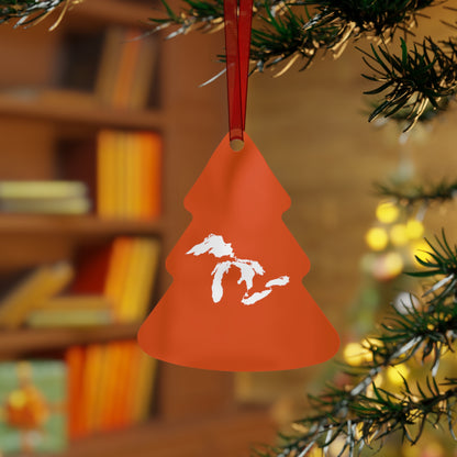 Great Lakes Christmas Ornament | Metal - Maple Leaf Orange