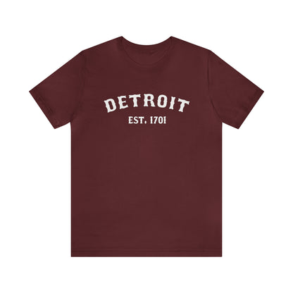 'Detroit EST. 1701' T-Shirt (Ballpark Font) | Unisex Standard