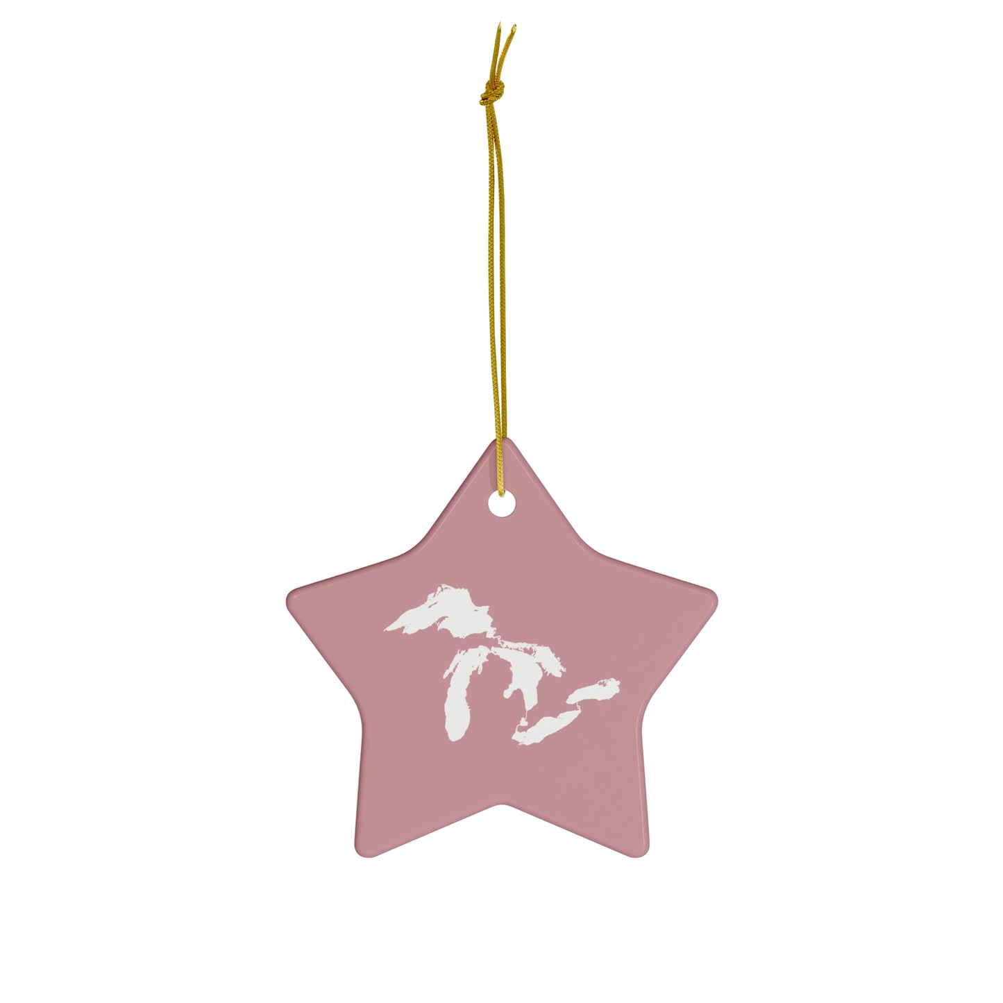 Great Lakes Christmas Ornament (Cherry Blossom Pink) | Ceramic - 4 Shapes