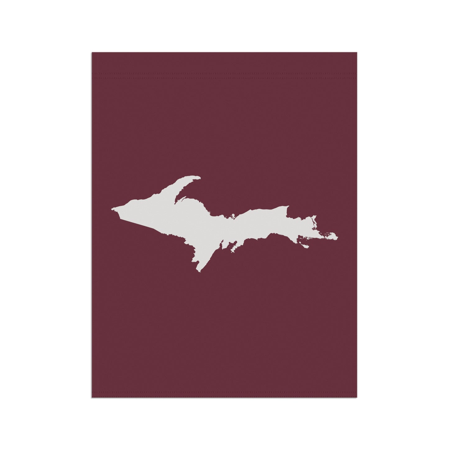 Michigan Upper Peninsula Home & Garden Flag (w/ UP Outline) | Old Mission Burgundy