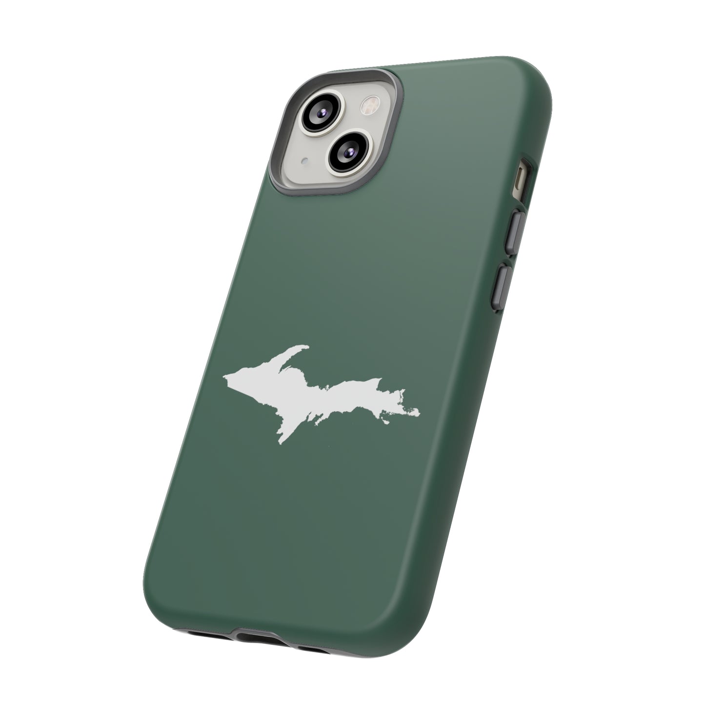 Michigan Upper Peninsula Tough Phone Case (Ginger Ale Green w/ UP Outline) | Apple iPhone