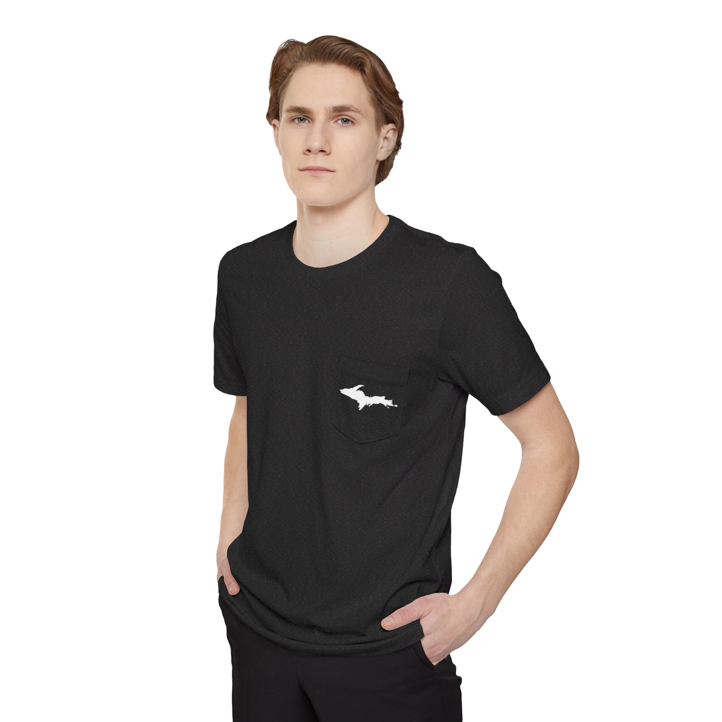 Michigan Upper Peninsula Pocket T-Shirt (w/ UP Outline) | Unisex Standard