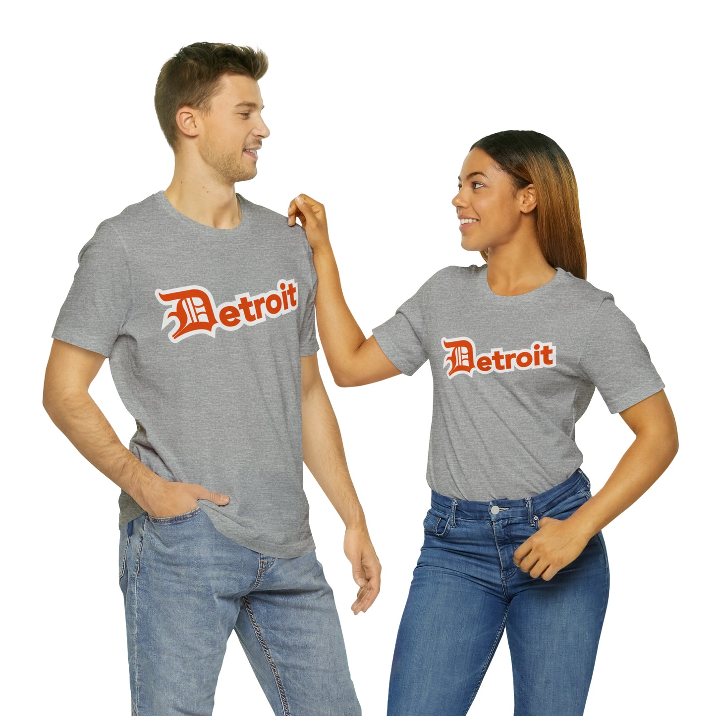 'Detroit' T-Shirt (Maple Leaf Orange w/ Old English 'D') | Unisex Standard