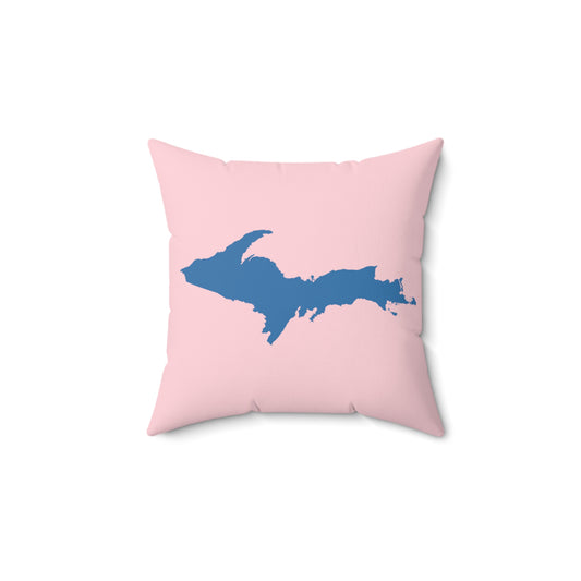 Michigan Upper Peninsula Accent Pillow (w/ UP Outline) | Pale Pink